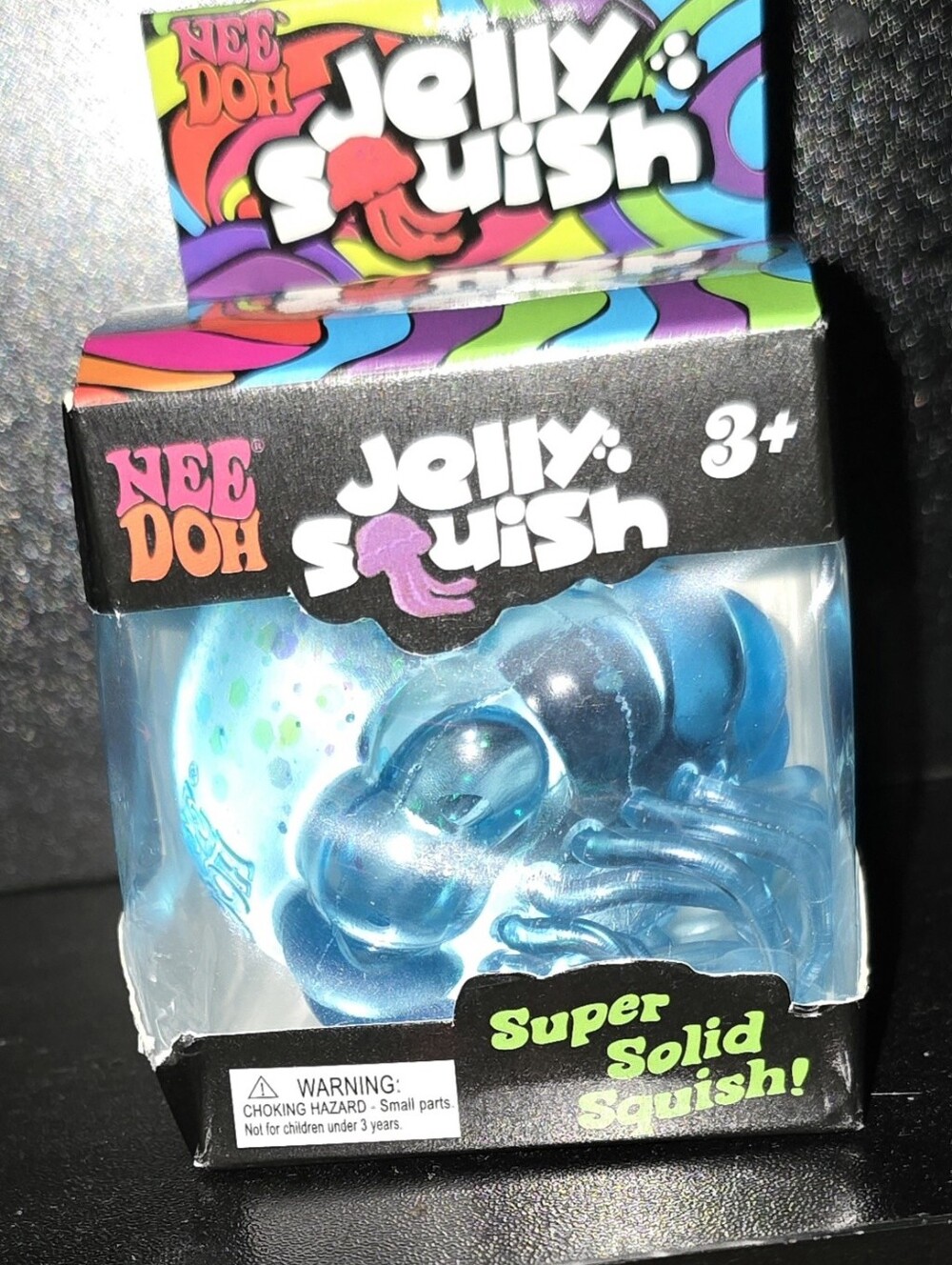 NeeDoh Jelly Squish Squeezy Jellyfish Stress Ball - Blue Glitter